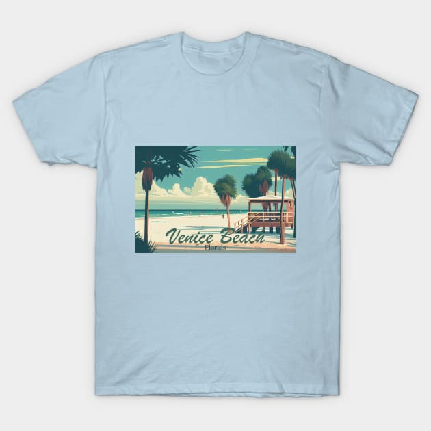 Venice Beach, Florida T-Shirt by GreenMary Design